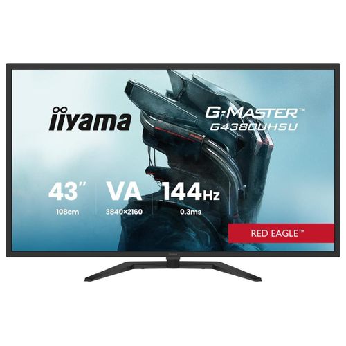 iiyama G-MASTER G4380UHSU-B2 - Écran LED - 43" (42.5" visualisable) - 3840 x 2160 4K UHD (2160p) @ 144 Hz - VA - 550 cd/m² - 4000:1 - 0.4 ms - 2xHDMI, 2xDisplayPort - haut-parleurs - noir, mat