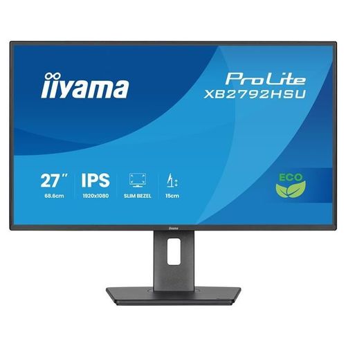 iiyama ProLite XB2792HSU-B1 - Écran LED - 27" - 1920 x 1080 Full HD (1080p) @ 120 Hz - IPS - 300 cd/m² - 1500:1 - 3 ms - HDMI, DisplayPort - haut-parleurs - noir, mat