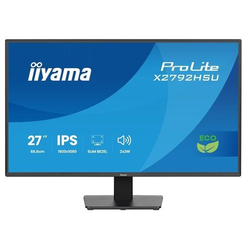 iiyama ProLite X2792HSU-B1 - Écran LED - 27" - 1920 x 1080 Full HD (1080p) @ 120 Hz - IPS - 300 cd/m² - 1500:1 - 3 ms - HDMI, DisplayPort - haut-parleurs - noir mat