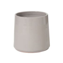 Paris Prix - Cache Pot Rond En Céramique "Can" 24cm Gris