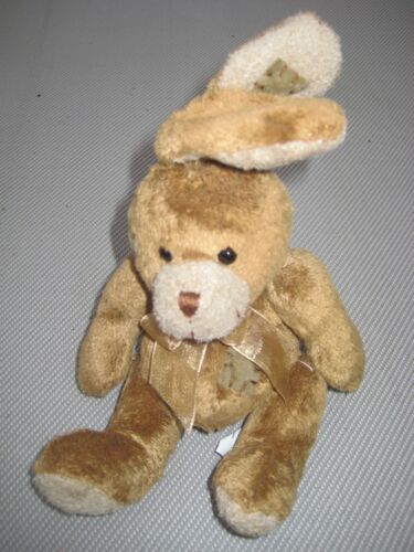 Peluche Doudou Lapin Oreilles Flexibles Ruban Nemery & Calmejane 16 Cm
