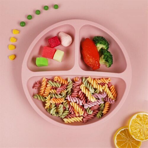 Suction Plates For Babies,Toddlers,Plates Stay Put With Suction Feature,Divided Design,Microwave &