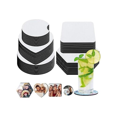 50pcs Sublimation Blank Car Coasters,5 Styles Bulk Square Blank Coasters,For Sublimation Diycrafts