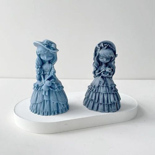 Une Fille Bougie Silicone Moule Mignon Petite Princesse Poupée Plâtre Résine Savon Bougie Fabrication Kit Mariage