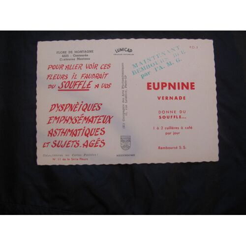 Lot De 16 Cartes Postales Anciennes - Publicite Pharmaceutique "Eupnine" - Fleurs