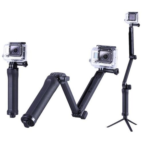 3-Way Grip Pliable Multi-fonctionnelle Selfie Stick Extension Monopode avec Trépied pour GoPro HERO5 / 4/3 + / 3/2/1 Longueur: 20-58cm