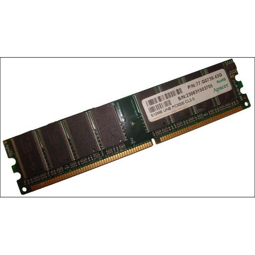 Apacer - Mémoire - 512 Mo - DDR - 400 MHz / PC3200 - CL2.5 - DIMM 184 broches