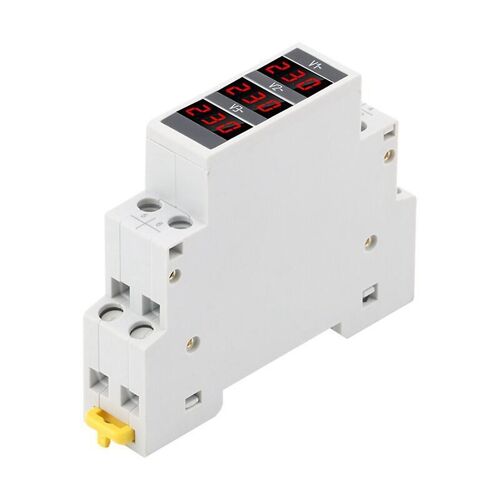 Voltmètre triphasé numérique modulaire à LED pour voltmètre sur rail DIN AC80-500V