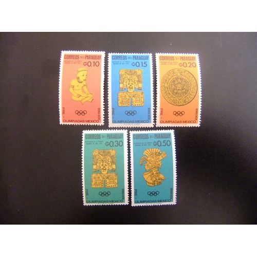 109 Paraguay 1967 / Jeux Olympiques De Mexique / Yvert 924 - 929 Mnh Incom.