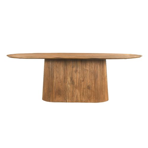 Sienne-Table À Manger Ovale 6/8 Personnes, L.200 Cm, Manguier Massif