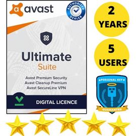Antivirus Avast Ultimate Suite 2024 (2 Ans / 5 Pc) Pour Windows/Mac/Android - Version Dématérialisée