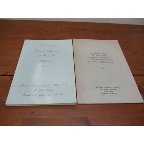 4 Catalogues De Vente /Autographes,Manuscrits Litteraires, Livres