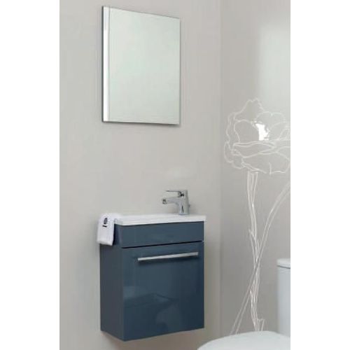 Lave-mains NINO - avec miroir - 44cm - Gris - Laqué - Livré en kit