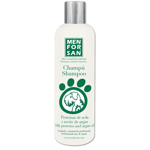Menforsan Shampooing Naturel Avec Protéine De Soie/Huile D'argan Pour Chien 300 Ml