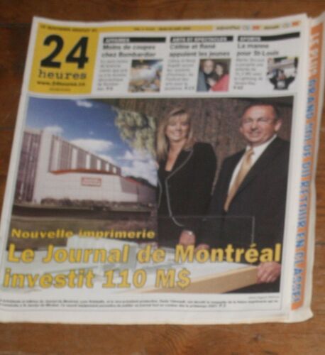 24 Heures ( Canadian Magazine ) Justin Timberlake 1/2p/ Celine Dion Couverture + 1/2p/ Tori Amos 1/4p/ Michael Schumacher 1/2p/  114