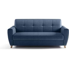 Canapé Convertible Express 3 Places Sky - Tissu Bleu - 192 X 100 X 88 Cm