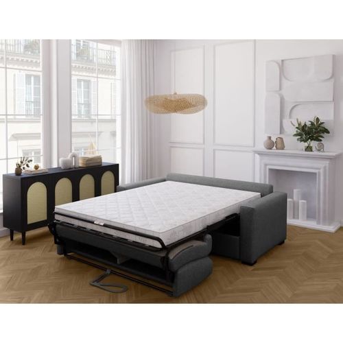 Canapé Convertible Express - Marius - Tissu Anthracite - 190 X 100 X 87 Cm