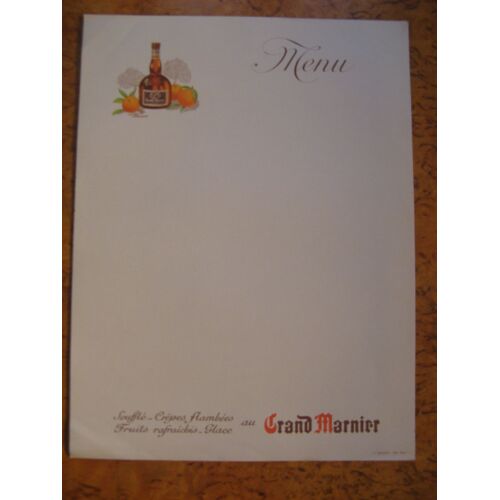 Menu (Vierge) Publicité Grand Marnier (Vers 1950)