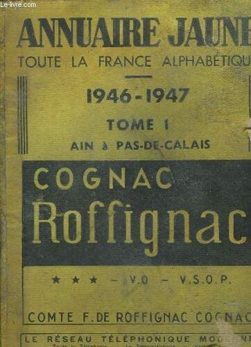 Annuaire Jaune, Toute La France Alphabétique. 1946 / 1947. En 2 Tomes : Ain À Pas-De-Calais / Puy-De-Dôme À Yonne - Paris & Seine
