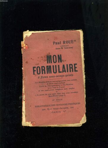 Mon Formulaire D'actes Sous-Seings Prives