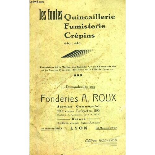 Les Fontes, Quincaillerie, Fumisterie, Crepins, Etc. A . Roux