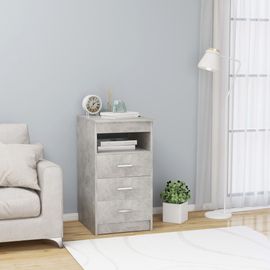 Vidaxl Armoire À Tiroirs Gris Béton 40x50x76 Cm Bois D'ingénierie