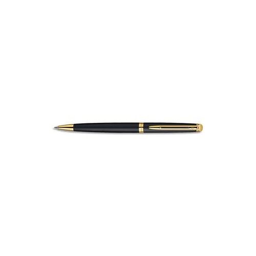 Waterman Stylo Bille Moyenne Hemisphere Corps Laqué Noir, Attributs Or (Gt)