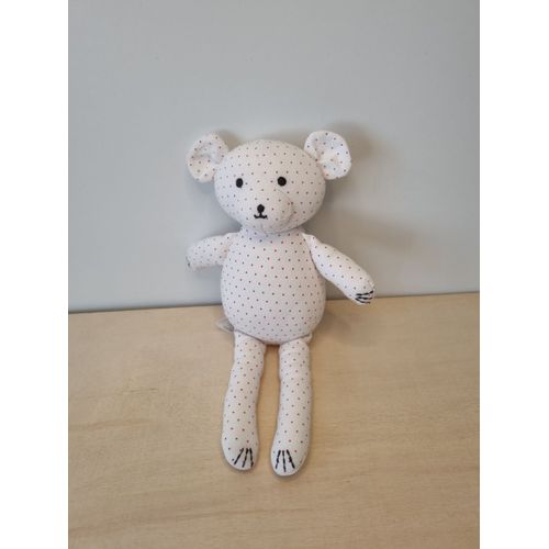 Doudou Ours Blanc Pois Rouge Petit Bateau