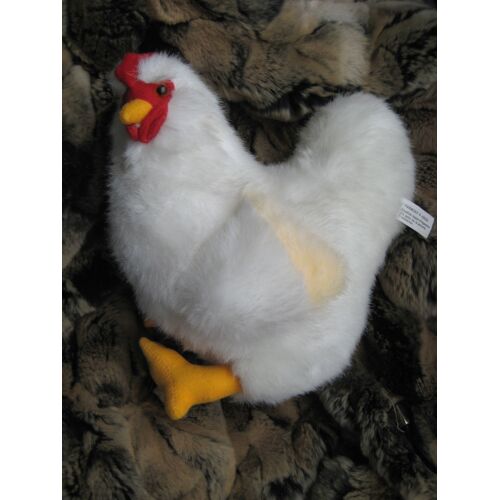 Peluche Doudou Coq Poule Blanc Jaune Harmony 24 Cm
