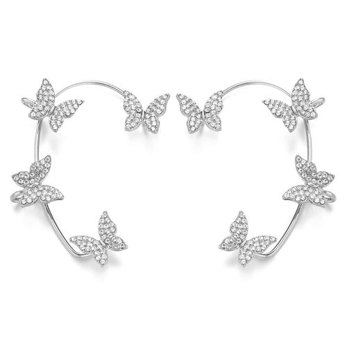 Boucles D'oreilles Manchettes Papillon (1 Paire) Argent