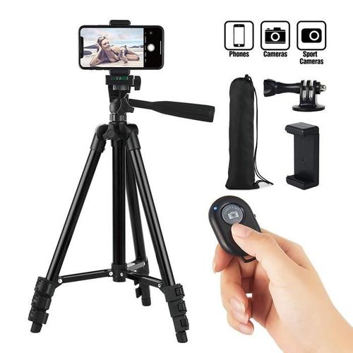 Hitchy Trepied Smartphone, Trepied Iphone 42 inch 106cm Aluminium Léger, Trepied Appareil Photo pour iphone/GoPro/Camera avec