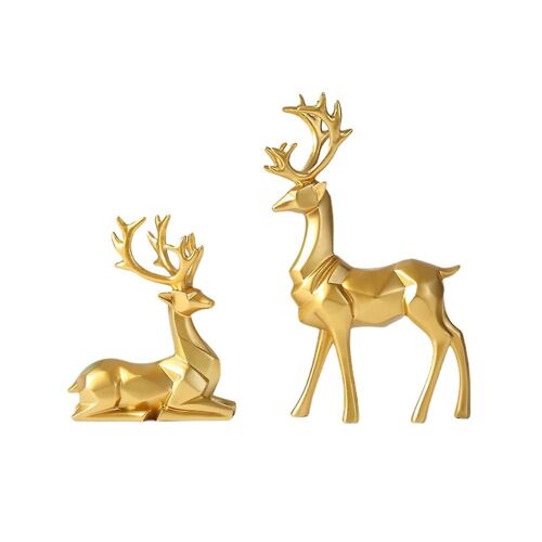 Nordic Style ,resin Sitting Standing Deer Statues, Reindeer Figurines,ornaments For Home Decoration