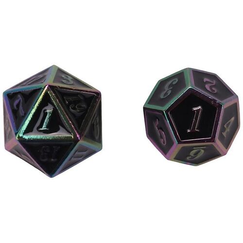 7pcs Mini Polyhedral Metal Dice Set Solid For Role Playing Game Dice Set(Black Electroplating)