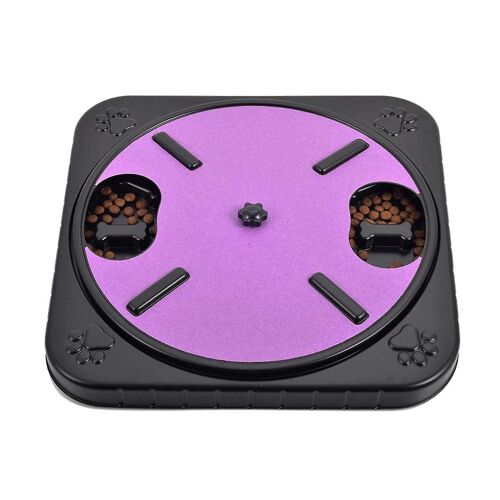 Griffoir Pour Chien Pour Ongles Chien Scratch Board Compartiments À Collation Rotatif Rond Chien Ongle Planche À Gratter Amovible Violet