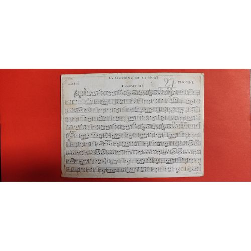 Vielle Partition La Victoire Ou La Mort Défilé 1er Cornet L Chomel
