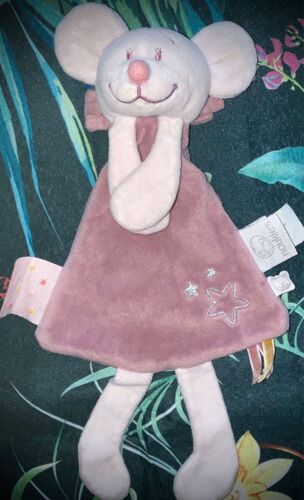 Doudou Souris Mia Noukie's Rose Pale Violet Parme Jouet Peluche Platso Noukies Comforter Mouse Baby 