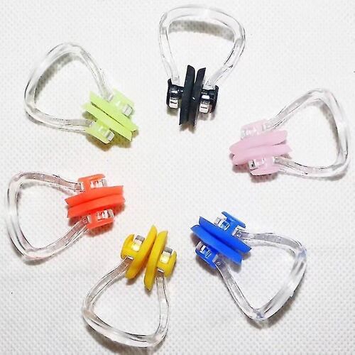 6 Pcs Swimming Nose Clip, Silicone Swim Training Protector Plug Pour Enfants Et Adultes 