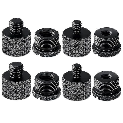 8pcs Mic Stand Thread Adapter Set,5/8 Female To 3/8 Male And 3/8 Female To 5/8 Male Screw Adapter T