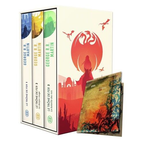 Le Trône De Fer (A Game Of Thrones) - Coffret En 3 Volumes - Tome 1, Le Trône De Fer - Tome 2, Le Donjon Rouge - Tome 3, La Bataille Des Rois - Avec Une Carte