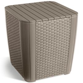 Keter Table D'appoint De Jardin Luzon Osier Plat Cappuccino