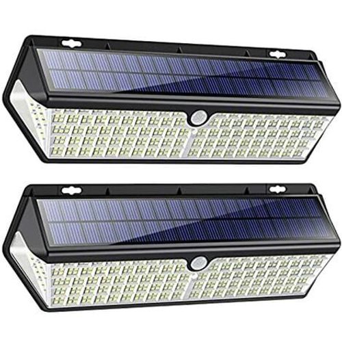 Rhafayre 418 Led Lampe Solaire Extérieur?3500lm 4400mah Puissante Éclairage Avec Charge Usb?Détecteur De Mouvement Éclairage Solaire Spot Sans Fil Extérieur Lumières Imperméable Sécurité Jardin Lampe