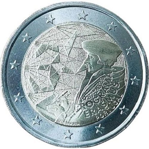 2 Euro Portugal 2022 35 Ans Du Programme Erasmus Unc Sorti Du Rouleau 500.000ex