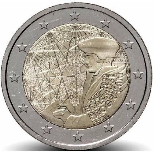 2 Euro Estonie 2022 35 Ans Du Programme Erasmus 2022 Unc Sortie Du Rouleau