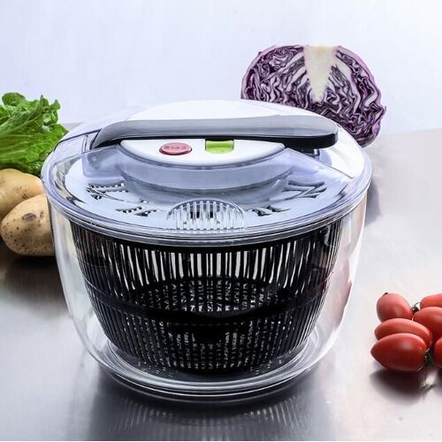 Grande Capacité De 5 Litres | Transparente | Utilisable Comme Saladier Ou Passoire | Facile Et Rapide | Gain De Place (Noir)