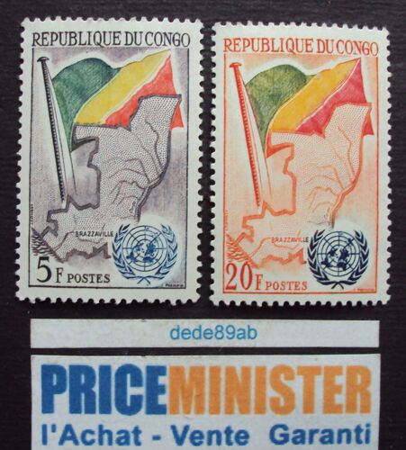 Congo.. 2 Timbres 5f & 20f République Du Congo.Brazzaville. Admission À L' O.N.U. Neuf (Avec Gomme)