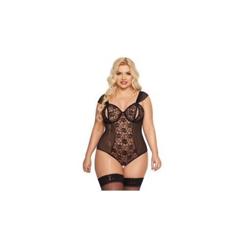 Dora Body Noir Ouvert Grande Taille - Noir - Xl