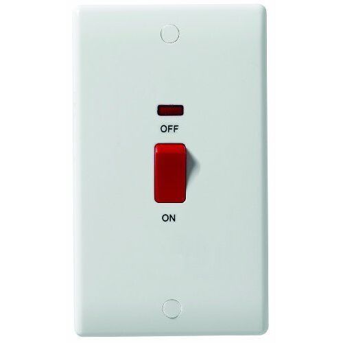 Nexus 872 moulé Interrupteur Pôle Double 45 A avec néon Grande assiette
