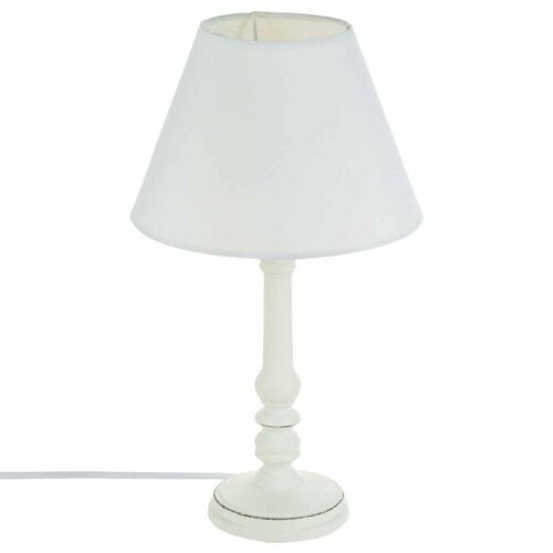 Lampe À Poser En Bois "Leo" 36cm Blanc