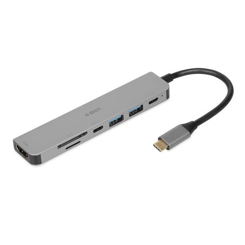 iBox IUH3SL4K hub & concentrateur USB Type-C 5000 Mbit/s Argent