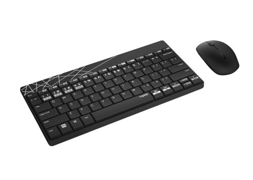 Rapoo 8000M clavier Souris incluse Universel Bluetooth QWERTZ Allemand Noir